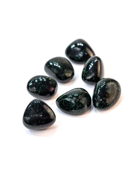 Pedra Goldstone verde rolada(produzida) 17 a 23 gramas