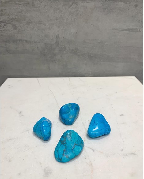 Pedra Howlita Azul Rolada 15 a 22 gramas