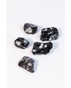 Pedra Obsidiana Flocos de Neve Bruta 12 a 29 gramas