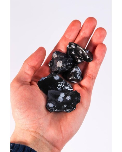 Pedra Obsidiana Flocos de Neve Bruta 12 a 29 gramas
