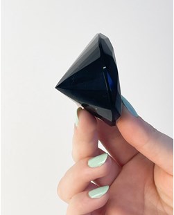 Pedra Obsidiana Preta Forma Diamante