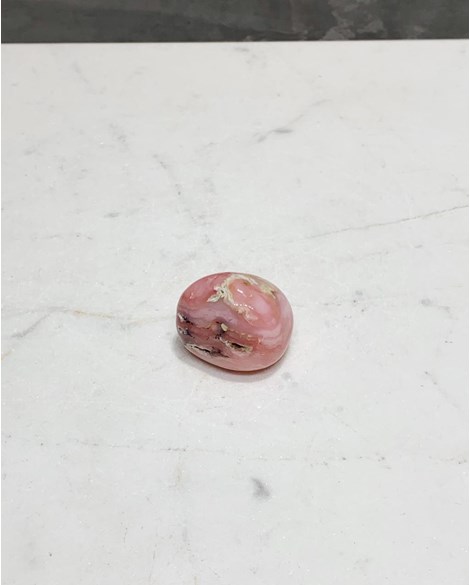 Pedra Opala rosa rolada 12 a 14 gramas