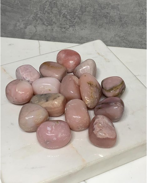 Pedra Opala rosa rolada 9 a 12 gramas
