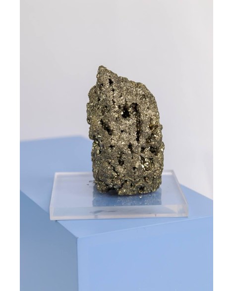 Pedra Pirita Bruta na Base Acrilica 356 gramas