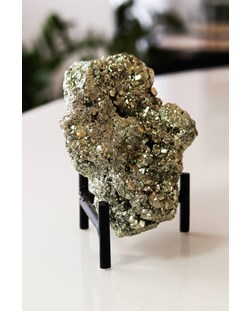 Pedra Pirita Bruta na Base de Metal 900 gramas