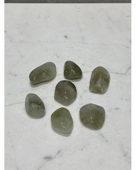Pedra Prasiolita natural rolada-Ametista verde Amegreen 5 a 7 gramas