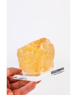 Pedra Quartzo Agente Cura Ouro Bruto na Base Acrílica 493 a 532 gramas