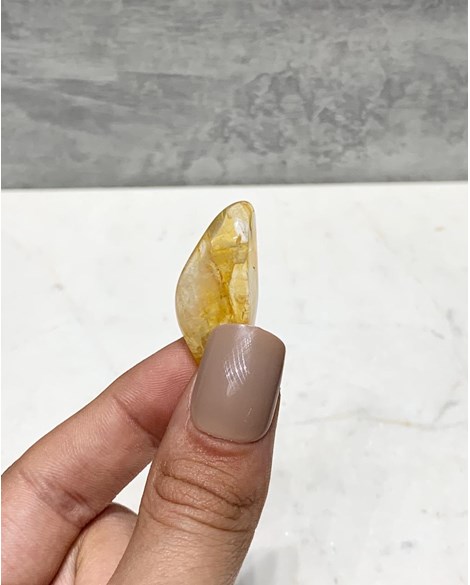 Pedra Quartzo Agente Cura Ouro rolado 7 a 9 gramas