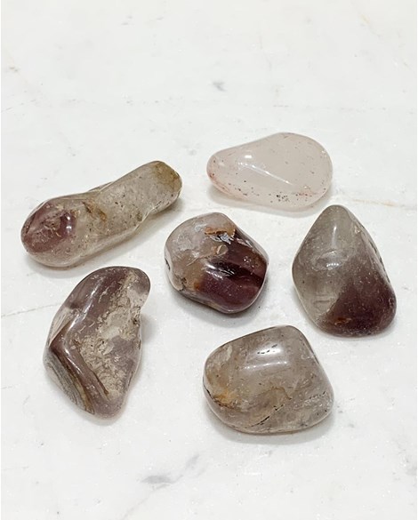 Pedra Quartzo Cristal de Lítio rolado15 a 18 gramas