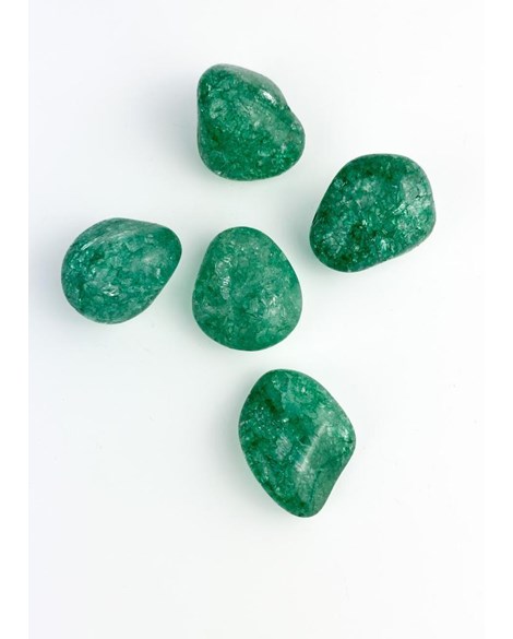 Pedra Quartzo Cristal Tingido Verde Rolado 10 a 16 gramas