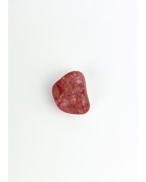 Pedra Quartzo Cristal Tingido Vermelho Rolado 10 a 16 gramas