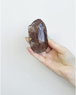 Pedra Quartzo Lente Polido com Inclusão 160 gramas