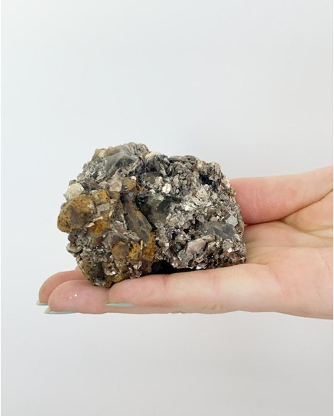 Pedra Quartzo Mica Siderita Bruta 234 gramas