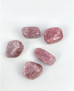 Pedra Quartzo Morango rolado 30 a 40 gramas
