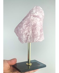 Pedra Quartzo Rosa na Base de Vidro 1,320 kg aprox.
