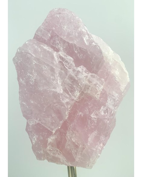Pedra Quartzo Rosa na Base de Vidro 1,500 kg aprox.