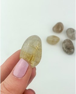 Pedra Quartzo Rutilado rolado 12 a 15 gramas