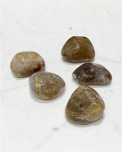 Pedra Quartzo Rutilado rolado 27 a 34 gramas