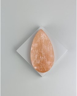 Pedra Selenita Laranja Forma Gota entre 108 gramas