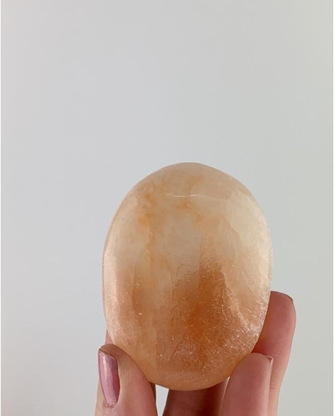 Pedra Selenita Laranja Forma Sabonete 107 a 112 gramas