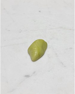 Pedra Serpentinita verde/amarela-Pedra do Infinito rolada 8 a 11 gramas