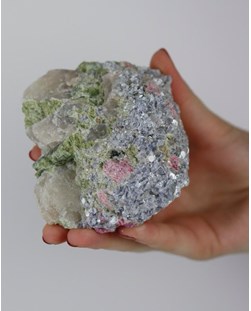 Pedra Turmalina Melancia no Quartzo com Mica 558 gramas