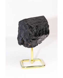 Pedra Turmalina Negra na Base de Metal Dourada 615 gramas
