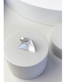 Pingente Tetraedro Cristal de Quartzo Banho Prata