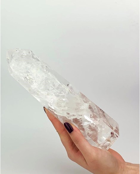 Ponta Polida Cristal de Quartzo Canalizador - 1,205 Kg