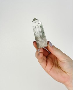 Ponta Polida Cristal Quartzo com Clorita 72 gramas