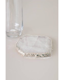 Porta Copo Cristal de Quartzo Pequeno Banho Prata Unitário